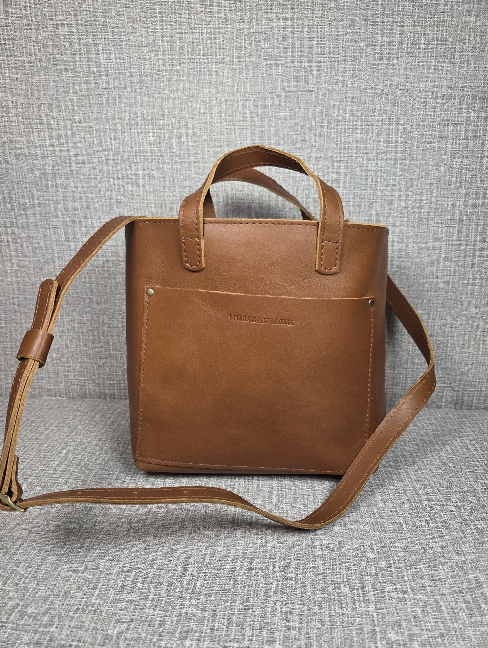 NEW Portland Leather Goods Honey Brown Small Crossbody Tote Bag